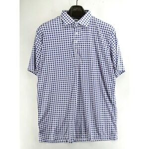 Collars and Co Collar Polo Size Large Blue Check Short Sleeve